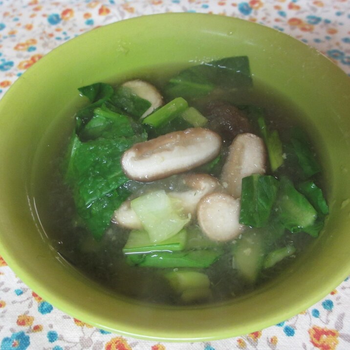 小松菜と椎茸の大根おろしスープ